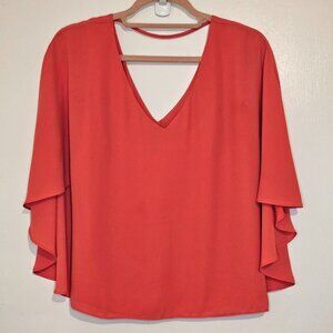 BSBGMaxAzria Shannah Short Batwing Sleeve Top Blouse XS Coral